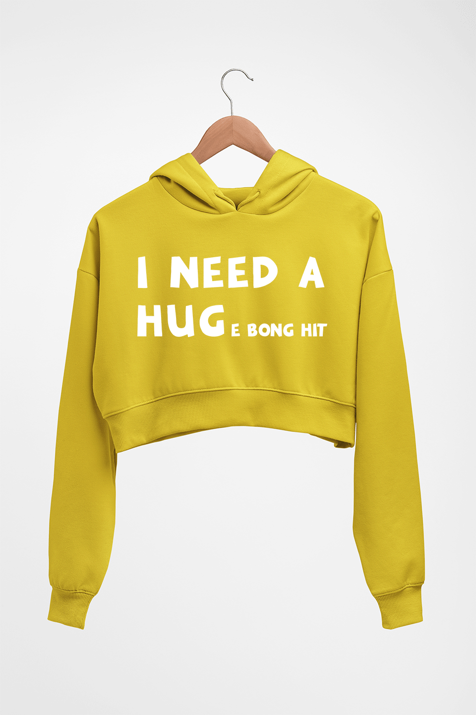 Bong Crop HOODIE FOR WOMEN-Mustard Yellow-Ektarfa.online