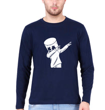 Load image into Gallery viewer, Dab Marshmello Full Sleeves T-Shirt for Men-Navy Blue-Ektarfa.online
