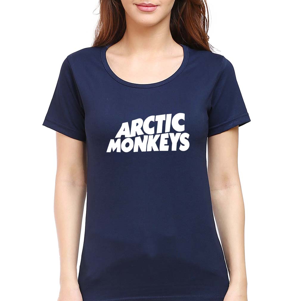 Arctic Monkeys T-Shirt for Women-XS(32 Inches)-Navy Blue-Ektarfa.online