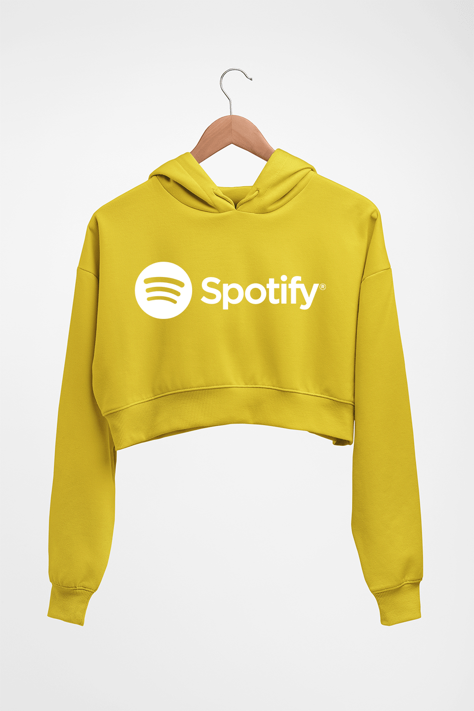 Spotify Crop HOODIE FOR WOMEN-Mustard Yellow-Ektarfa.online