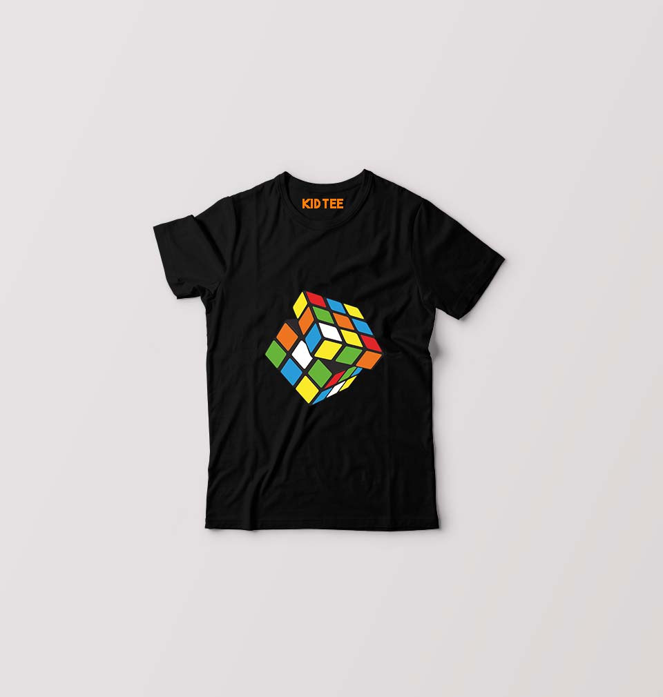 Rubik's Cube Kids T-Shirt for Boy/Girl-0-1 Year(20 Inches)-Black-Ektarfa.online
