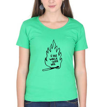 Load image into Gallery viewer, Twin Peaks Fire Walk With Me T-Shirt for Women-Flag Green-Ektarfa.online
