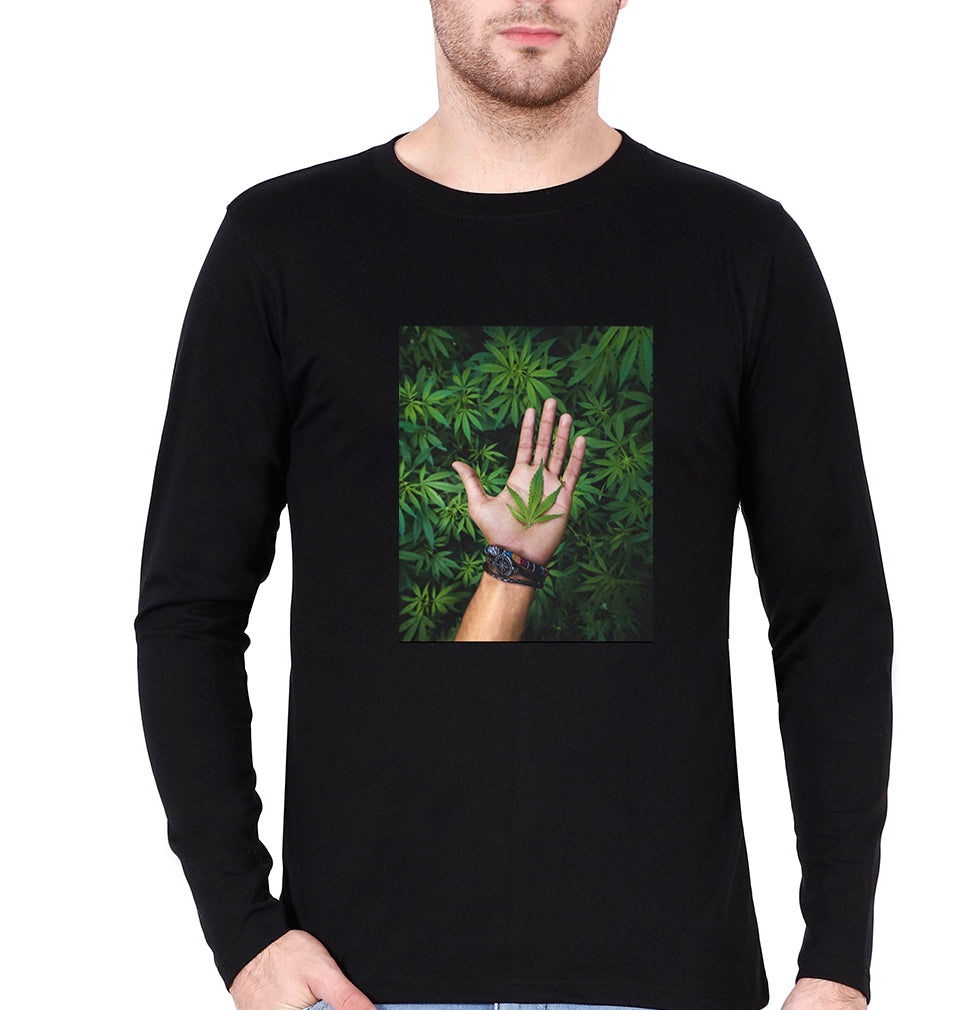 Weed Full Sleeves T-Shirt for Men-Black-Ektarfa.online