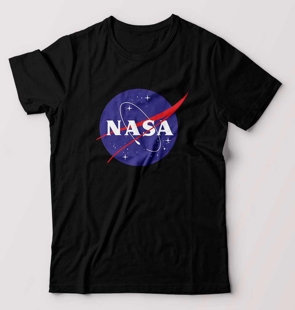 Nasa T-Shirt for Men-S(38 Inches)-Black-Ektarfa.online