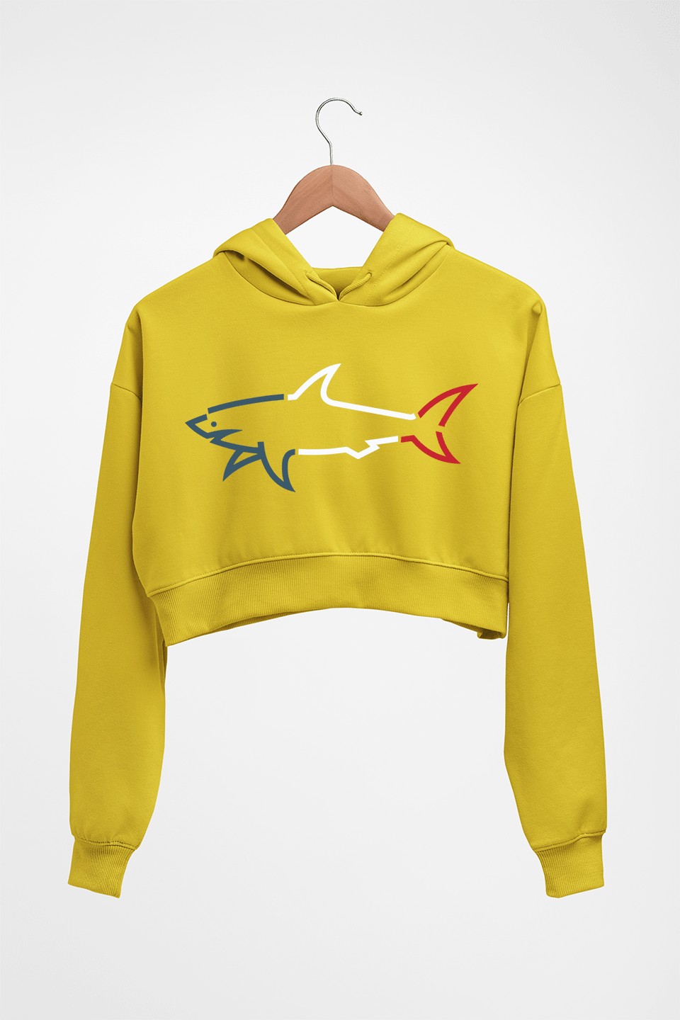 Paul & Shark Crop HOODIE FOR WOMEN-Mustard Yellow-Ektarfa.online