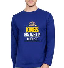 Load image into Gallery viewer, Kings Are Born In August Full Sleeves T-Shirt for Men-Royal Blue-Ektarfa.online
