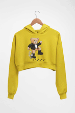Load image into Gallery viewer, Domrebel Taddy Crop HOODIE FOR WOMEN-Mustard yellow-Ektarfa.online

