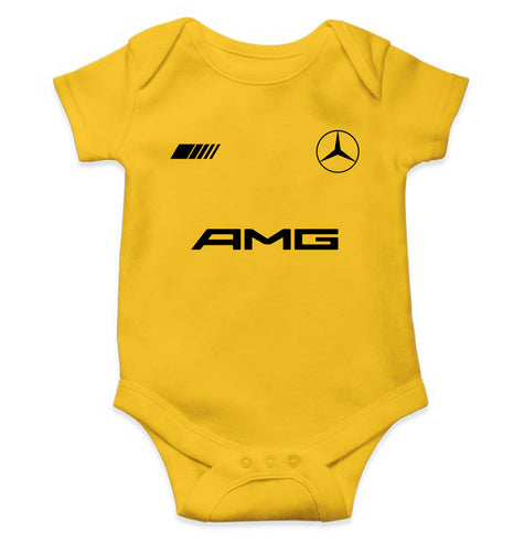 AMG Mercedes Benz Kids Romper For Baby Boy/Girl-0-5 Months(18 Inches)-Yellow-Ektarfa.online