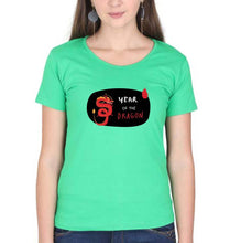 Load image into Gallery viewer, Dragon T-Shirt for Women-XS(32 Inches)-Flag Green-Ektarfa.online
