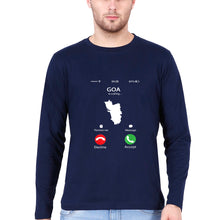 Load image into Gallery viewer, Goa Calling T Full Sleeves T-Shirt for Men-Navy Blue-Ektarfa.online
