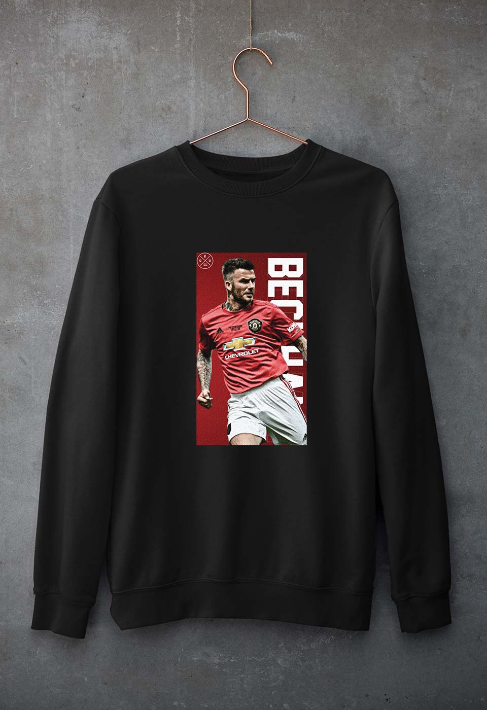 David Beckham Unisex Sweatshirt for Men/Women-S(40 Inches)-Black-Ektarfa.online