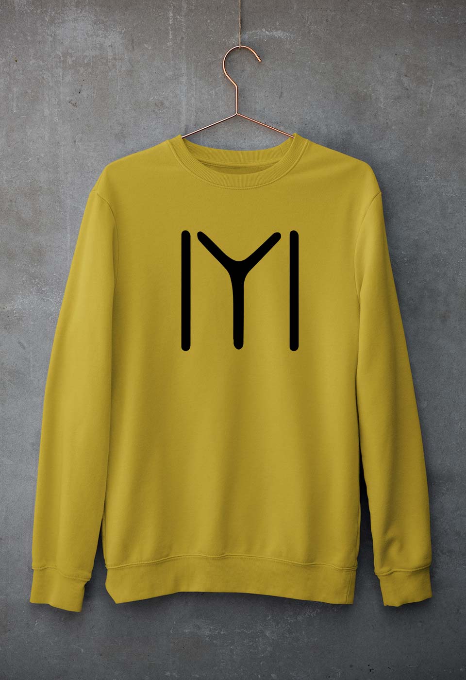 Ertugrul Unisex Sweatshirt for Men/Women-S(40 Inches)-Mustard Yellow-Ektarfa.online