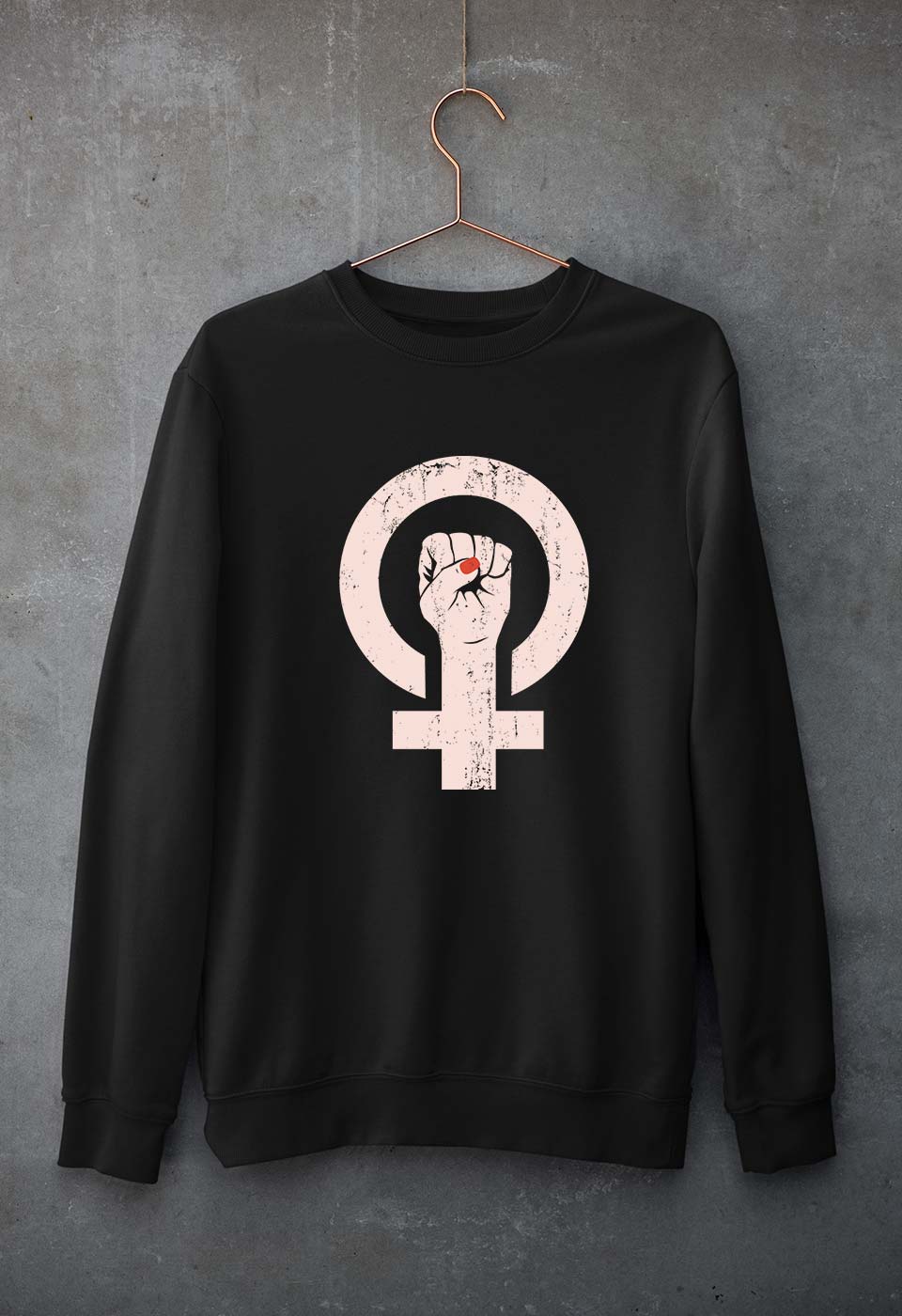 Feminist Unisex Sweatshirt for Men/Women-S(40 Inches)-Black-Ektarfa.online