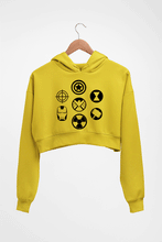 Load image into Gallery viewer, Marvel Superhero Crop HOODIE FOR WOMEN-Mustard Yellow-Ektarfa.online
