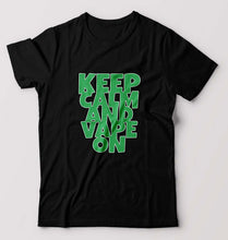 Load image into Gallery viewer, keep calm and vape on T-Shirt for Men-Black-Ektarfa.online
