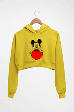 Load image into Gallery viewer, Mickey Mouse Crop HOODIE FOR WOMEN-Mustard Yellow-Ektarfa.online
