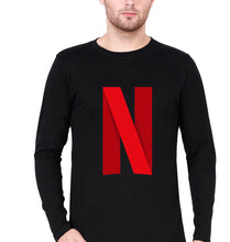 Load image into Gallery viewer, Netflix Full Sleeves T-Shirt for Men-Black-Ektarfa.online
