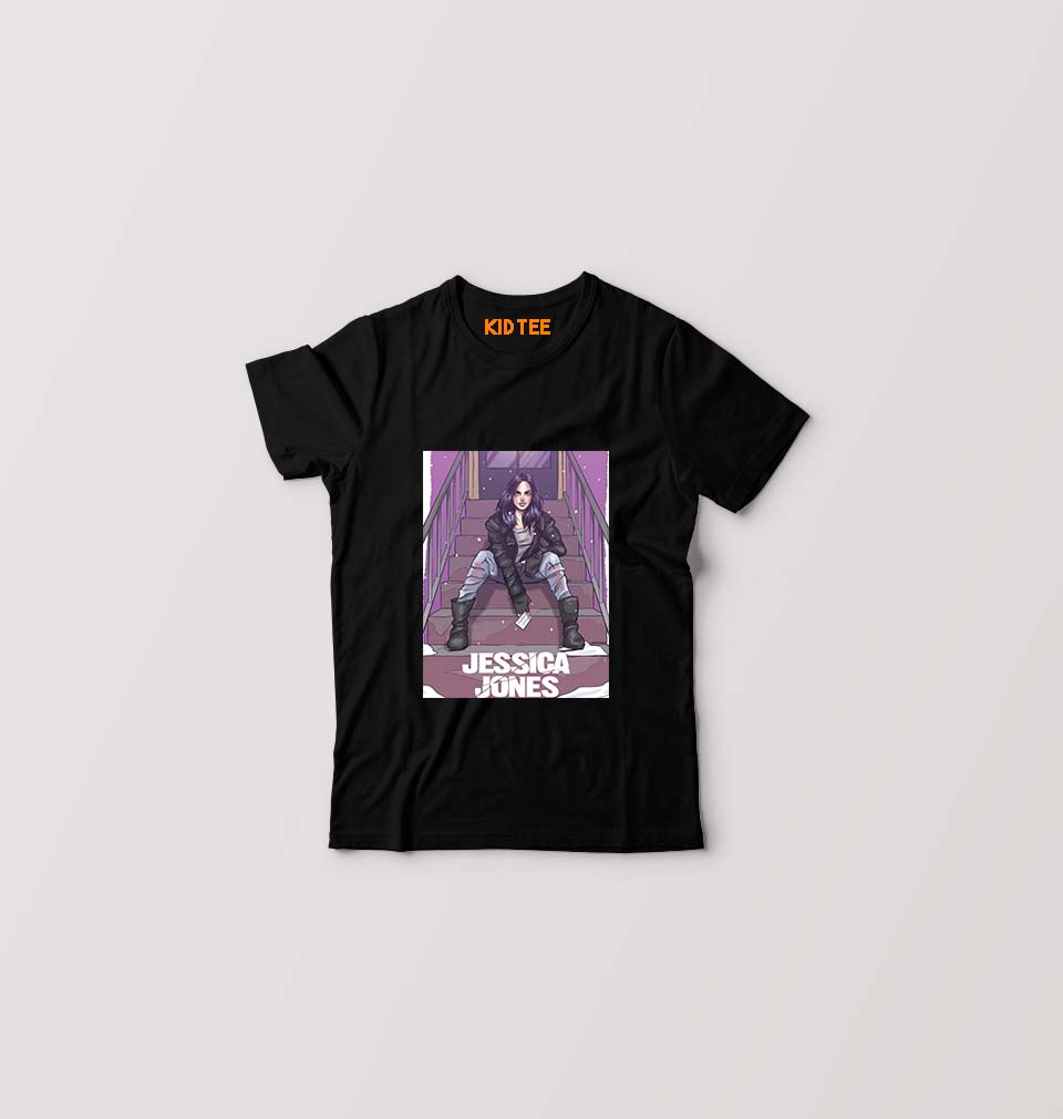 Jessica Jones Kids T-Shirt for Boy/Girl-Black-Ektarfa.online