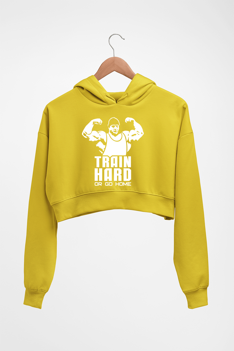 Gym Crop HOODIE FOR WOMEN-Mustard Yellow-Ektarfa.online