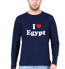 Load image into Gallery viewer, I Love Egypt T Full Sleeves T-Shirt for Men-Navy Blue-Ektarfa.online
