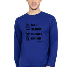 Load image into Gallery viewer, Rugby Full Sleeves T-Shirt for Men-Royal Blue-Ektarfa.online
