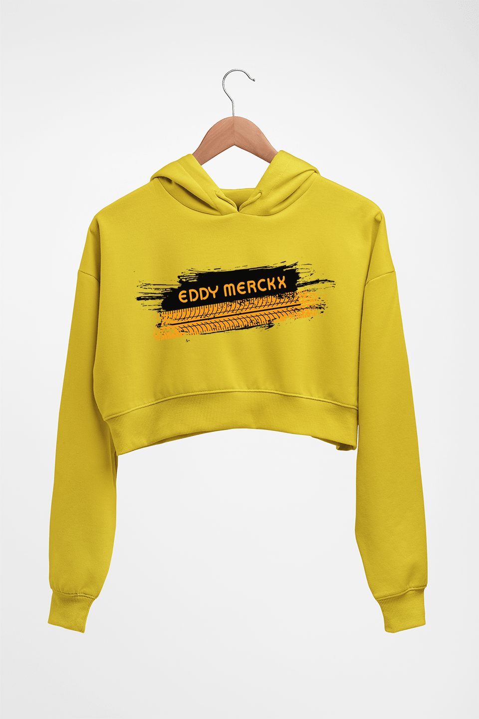 Eddy Merckx Crop HOODIE FOR WOMEN-Mustard Yellow-Ektarfa.online