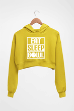Load image into Gallery viewer, Bowling Crop HOODIE FOR WOMEN-Mustard Yellow-Ektarfa.online
