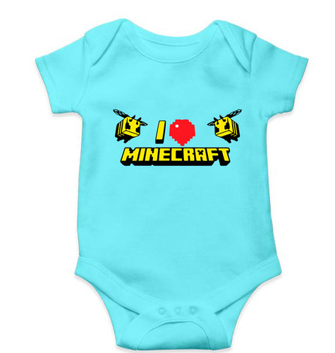 Love Minecraft Kids Romper For Baby Boy/Girl-0-5 Months(18 Inches)-Sky Blue-Ektarfa.online