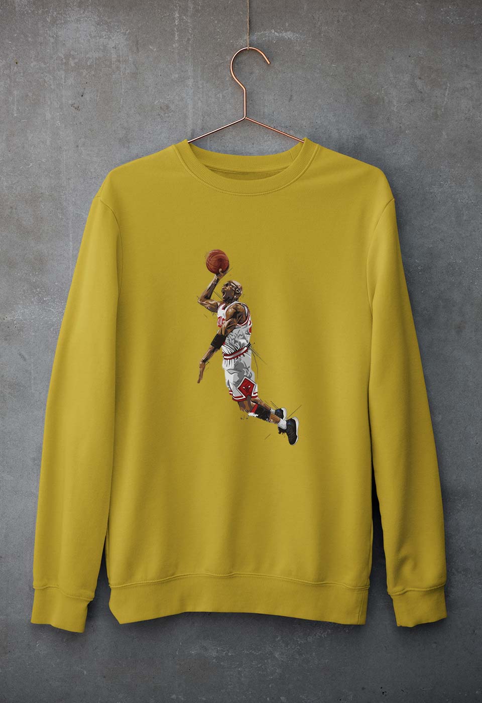 Michael Jordan Unisex Sweatshirt for Men/Women-Mustard Yellow-Ektarfa.online