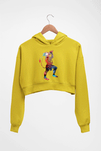 Load image into Gallery viewer, Hanuman Ji (God) Crop HOODIE FOR WOMEN-Mustard Yellow-Ektarfa.online
