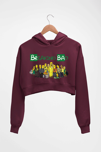 Breaking Bad Crop HOODIE FOR WOMEN-Maroon-Ektarfa.online
