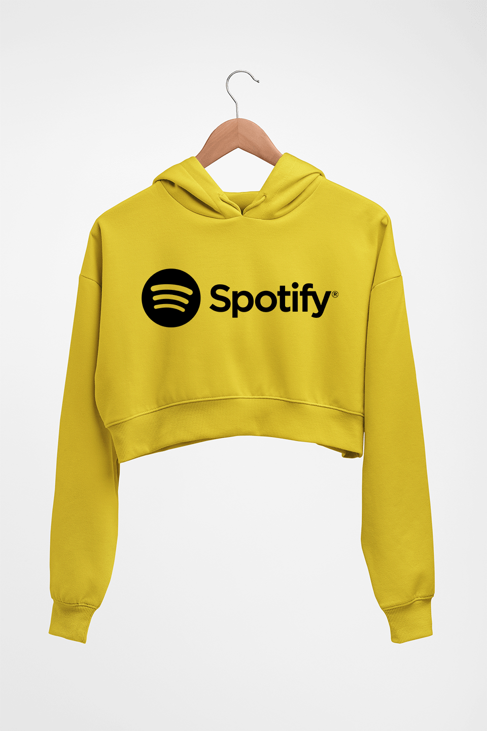 Spotify Crop HOODIE FOR WOMEN-Mustard Yellow-Ektarfa.online