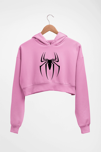 Spiderman Crop HOODIE FOR WOMEN-Light Baby Pink-Ektarfa.online