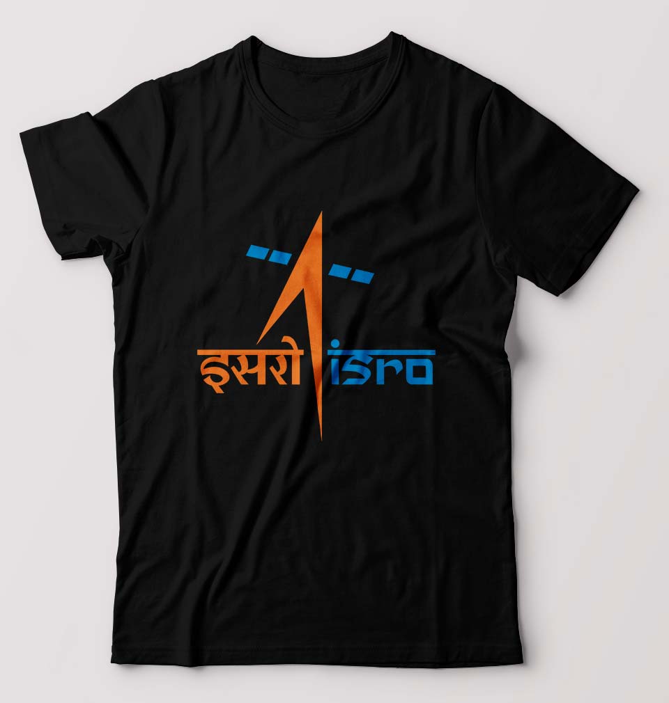 Isro T-Shirt for Men-S(38 Inches)-Black-Ektarfa.online