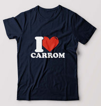 Load image into Gallery viewer, I Love Carrom T-Shirt for Men-Navy Blue-Ektarfa.online
