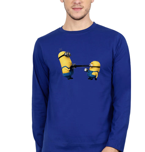 Minion Full Sleeves T-Shirt for Men-Royal Blue-Ektarfa.online