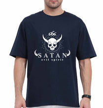 Load image into Gallery viewer, O-Parts Hunter 666 Satan Oversized T-Shirt for Men-Navy Blue-Ektarfa.online
