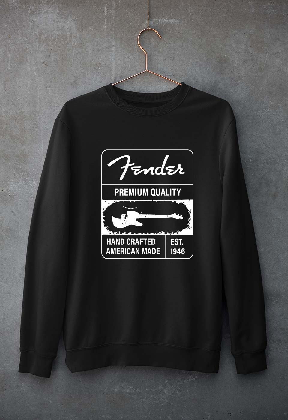 Fender Unisex Sweatshirt for Men/Women-Black-Ektarfa.online