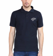 Load image into Gallery viewer, GOT Game Of Thrones Stark Logo Polo T-Shirt for Men-S(38 Inches)-Navy Blue-Ektarfa.co.in
