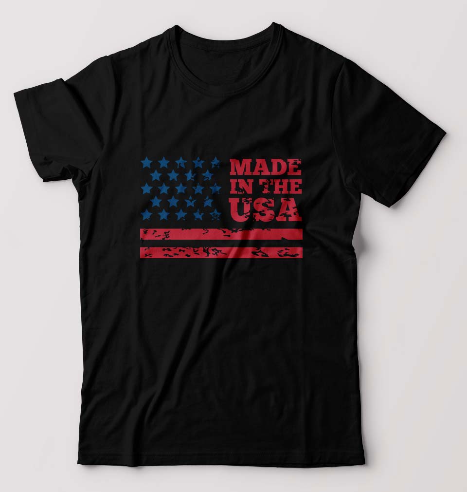 USA America T-Shirt for Men-Black-Ektarfa.online