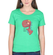 Load image into Gallery viewer, Dinosaur TRex T-Shirt for Women-XS(32 Inches)-Flag Green-Ektarfa.online
