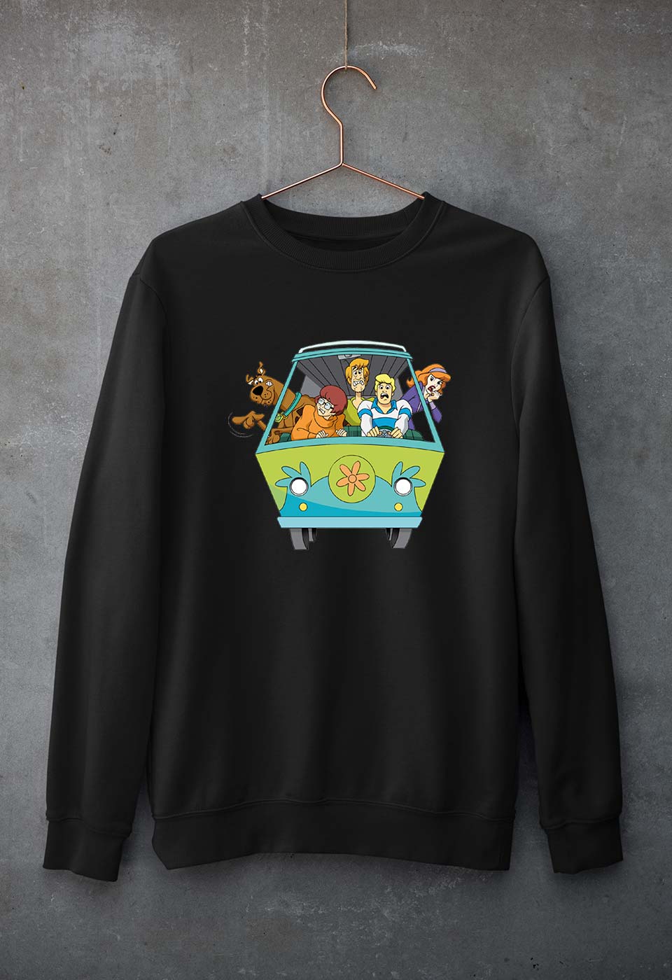 Scooby Doo Unisex Sweatshirt for Men/Women-S(40 Inches)-Black-Ektarfa.online
