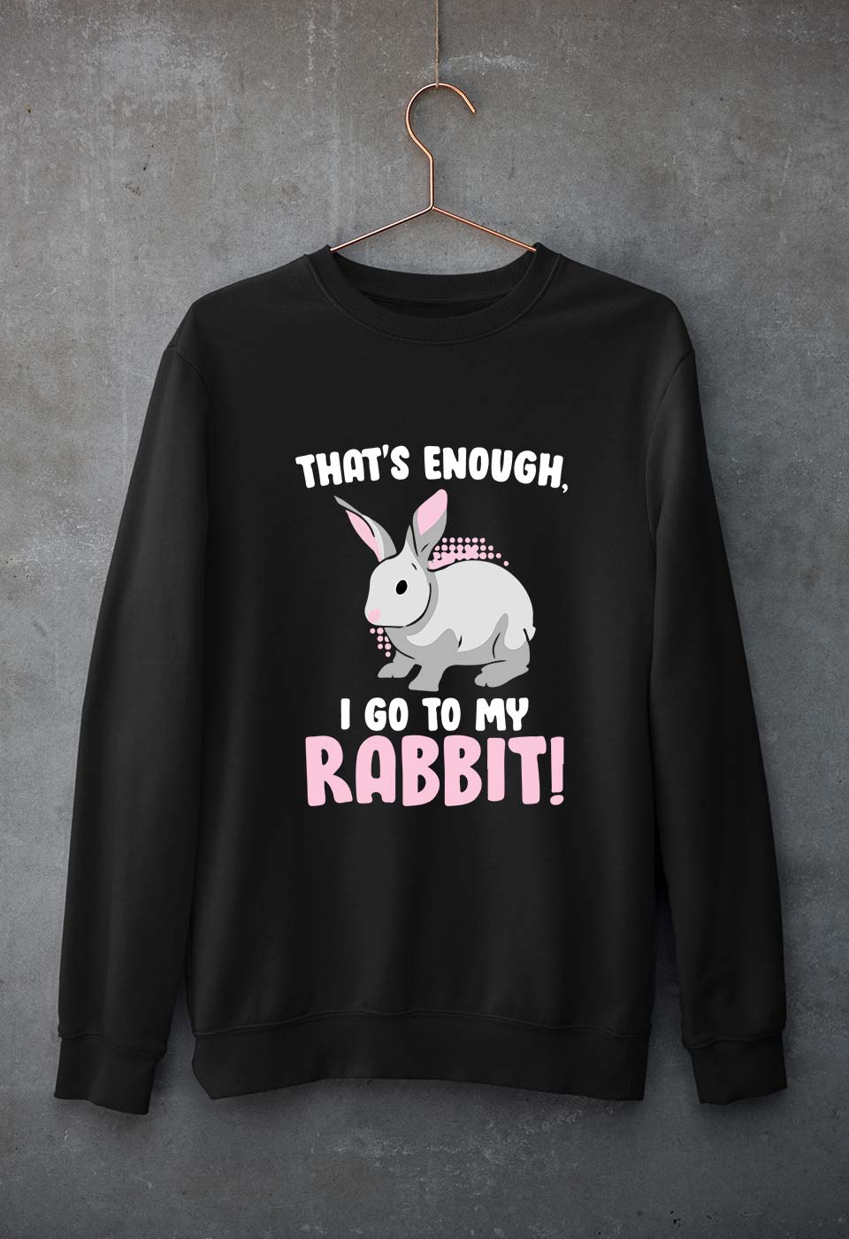 Rabbit Bunny Unisex Sweatshirt for Men/Women-Black-Ektarfa.online
