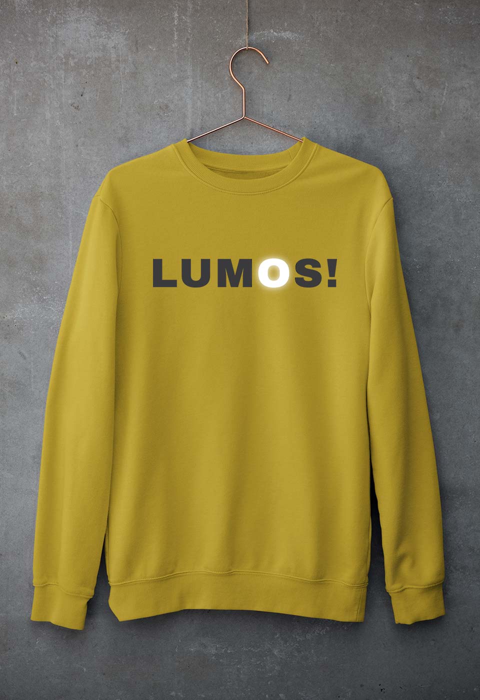 Harry Potter Lumos Unisex Sweatshirt for Men/Women-Mustard Yellow-Ektarfa.online