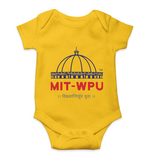 MIT World Peace University Kids Romper For Baby Boy/Girl-0-5 Months(18 Inches)-Yellow-Ektarfa.online