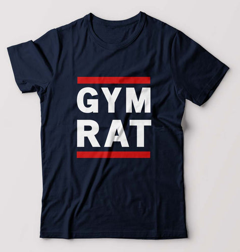 Gym Rat T-Shirt for Men-S(38 Inches)-Navy Blue-Ektarfa.online