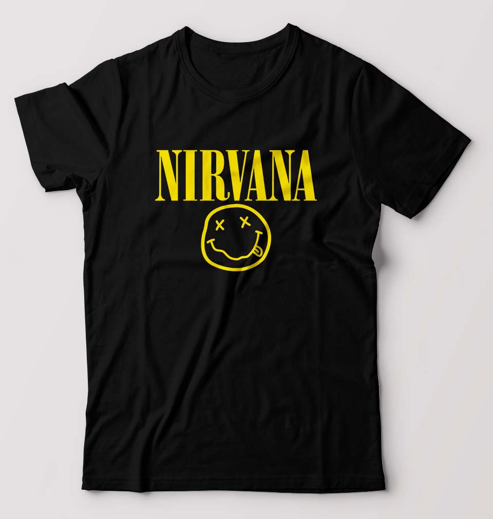 Nirvana T-Shirt for Men-S(38 Inches)-Black-Ektarfa.online