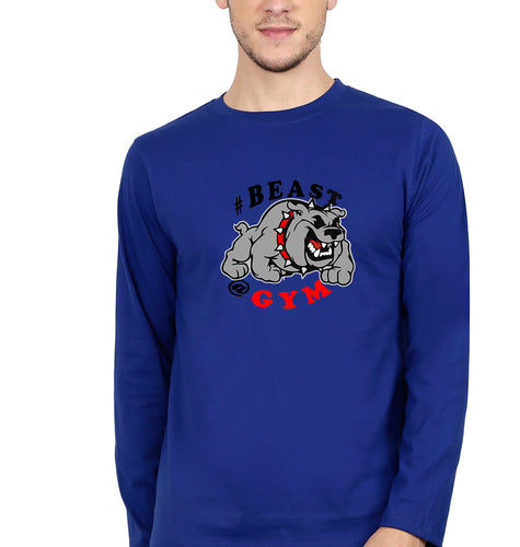 Beast Gym Full Sleeves T-Shirt for Men-Royal Blue-Ektarfa.online