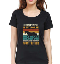 Load image into Gallery viewer, Horse T-Shirt for Women-Black-Ektarfa.online
