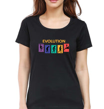 Load image into Gallery viewer, Evolution Football T-Shirt for Women-XS(32 Inches)-Black-Ektarfa.online
